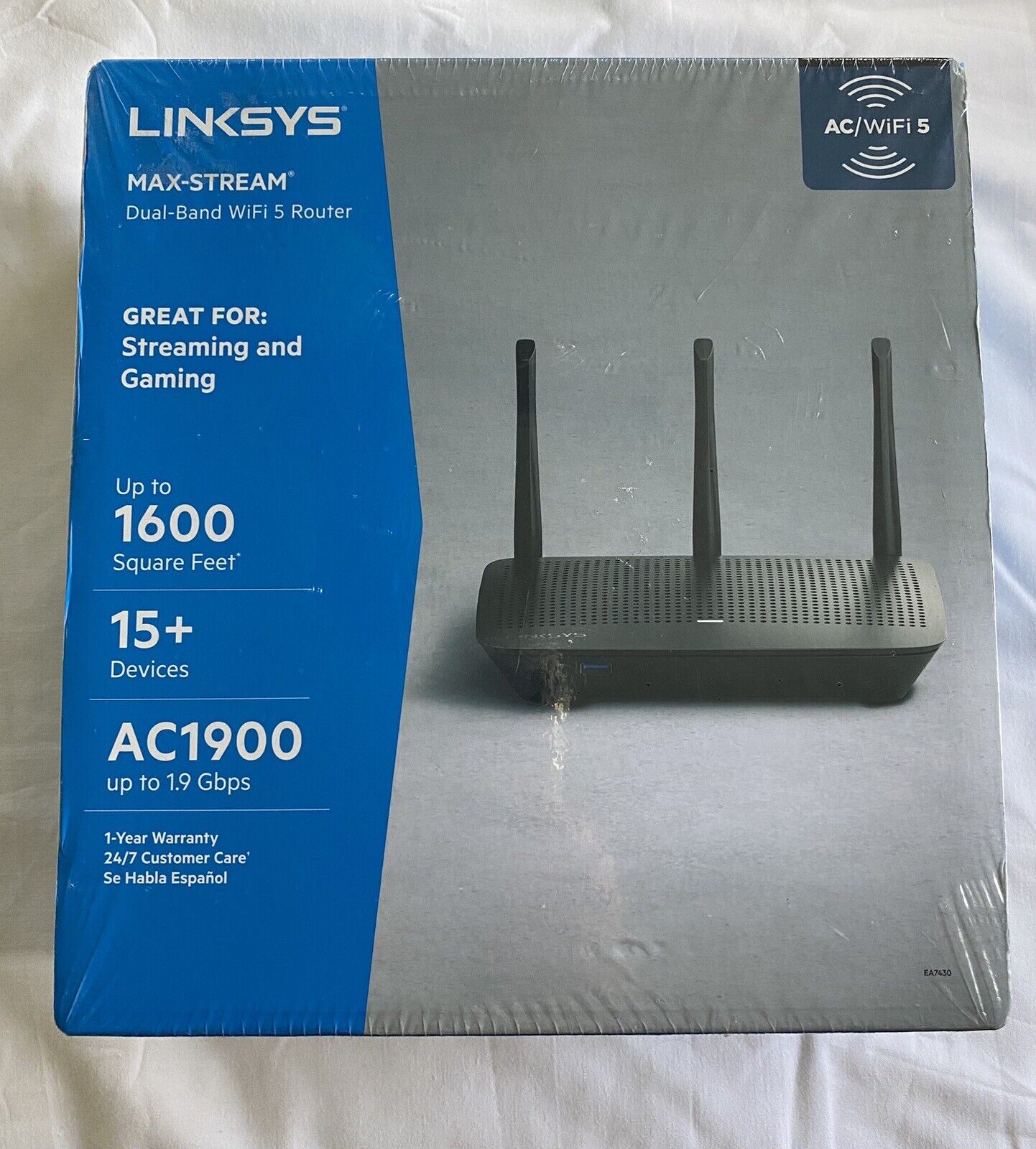 NEW Linksys AC1900 (EA7430)-WiFi 5 Wireless Router Max-Stream Dual-Band
