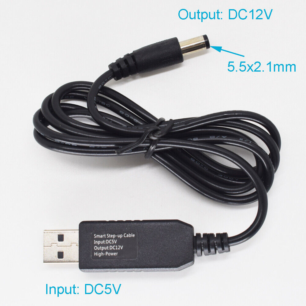 10pcs High Quality 3.3ft/1M USB A Male 5V to 12V DC 5.5x2.1mm Male Step-Up Cable