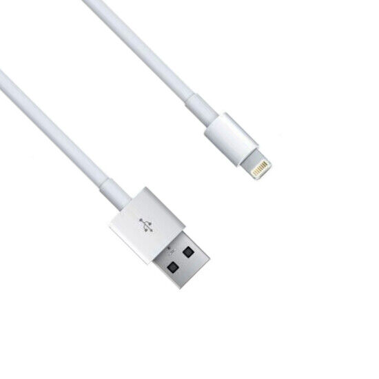 Kentek White 3' ft Lightning USB Cord Charge Sync for iPhone iPad MFi Certified