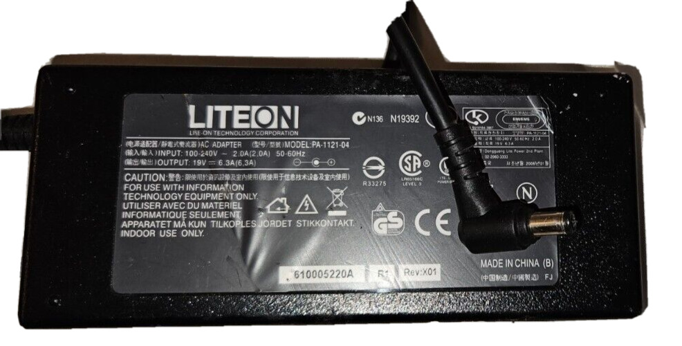 Genuine Liteon  120W AC Adapter PA-1121-04 19V 6.32A Power Supply