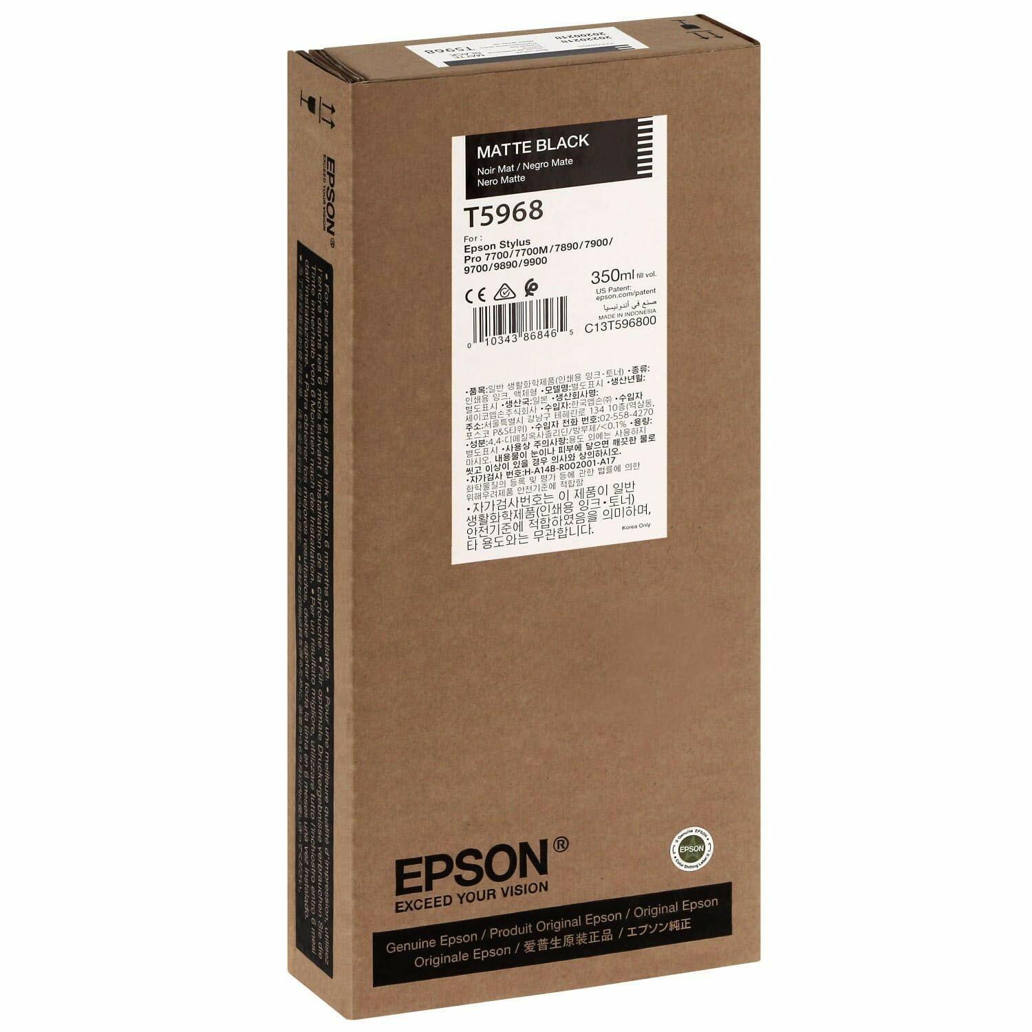 Genuine Epson T5968 Matte Black Ink Cartridge for Stylus Pro 9890 9900 7700 9700