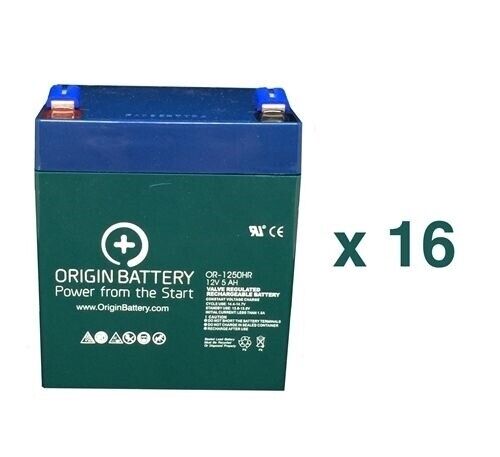 APC RBC44 Battery Replacement - 16 Pack 12V 5AH High-Rate Discharge UPS Series