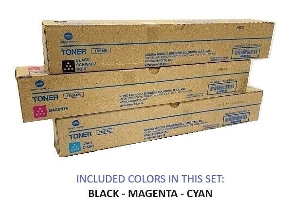 **NEW OEM** Konica Minolta TN-619 Color Toner Set of 3 COLORS Cyan Magenta Black
