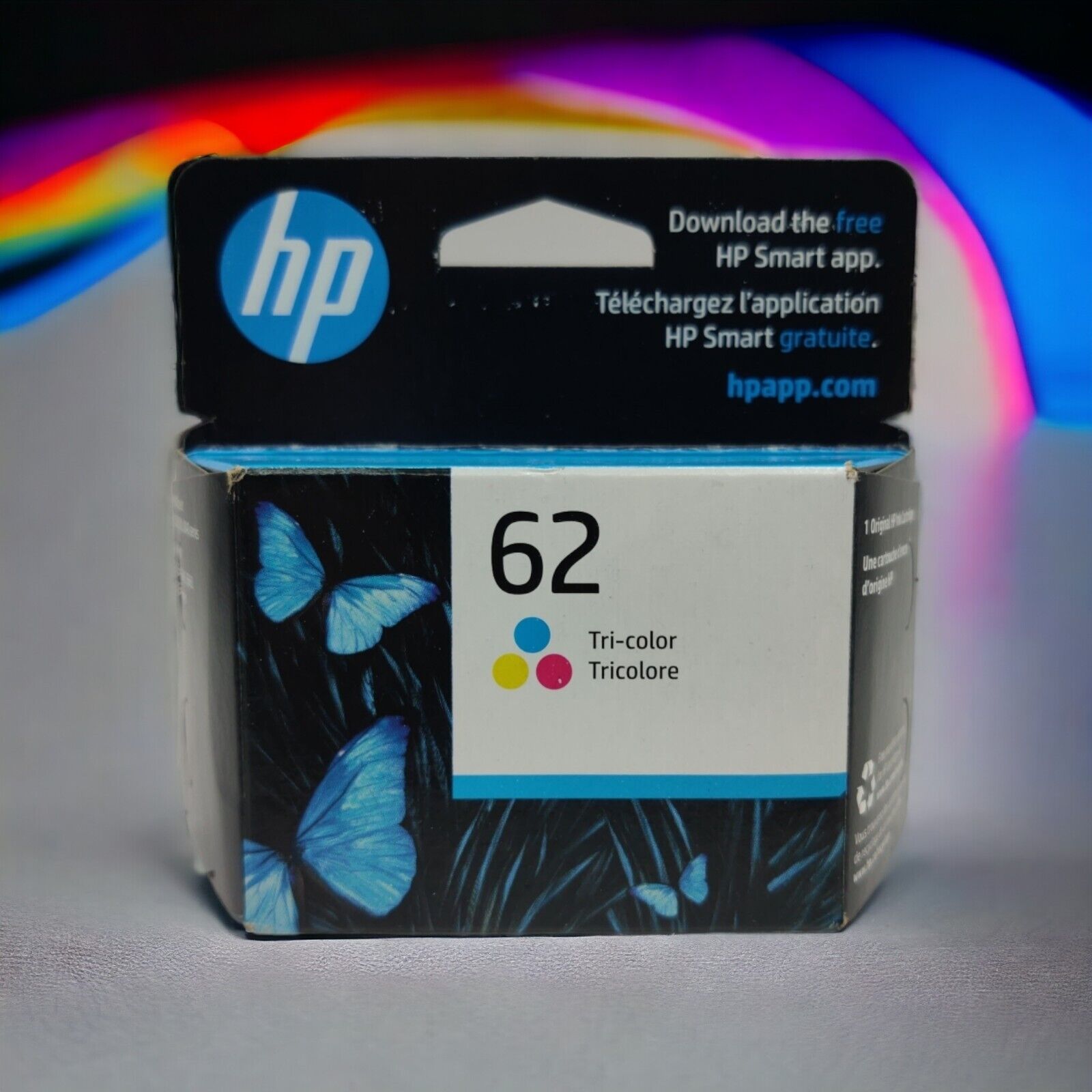 HP 62 Tri-Color Ink Cartridge C2P06AN Genuine OEM Expired 5/2023+ Factory Sealed