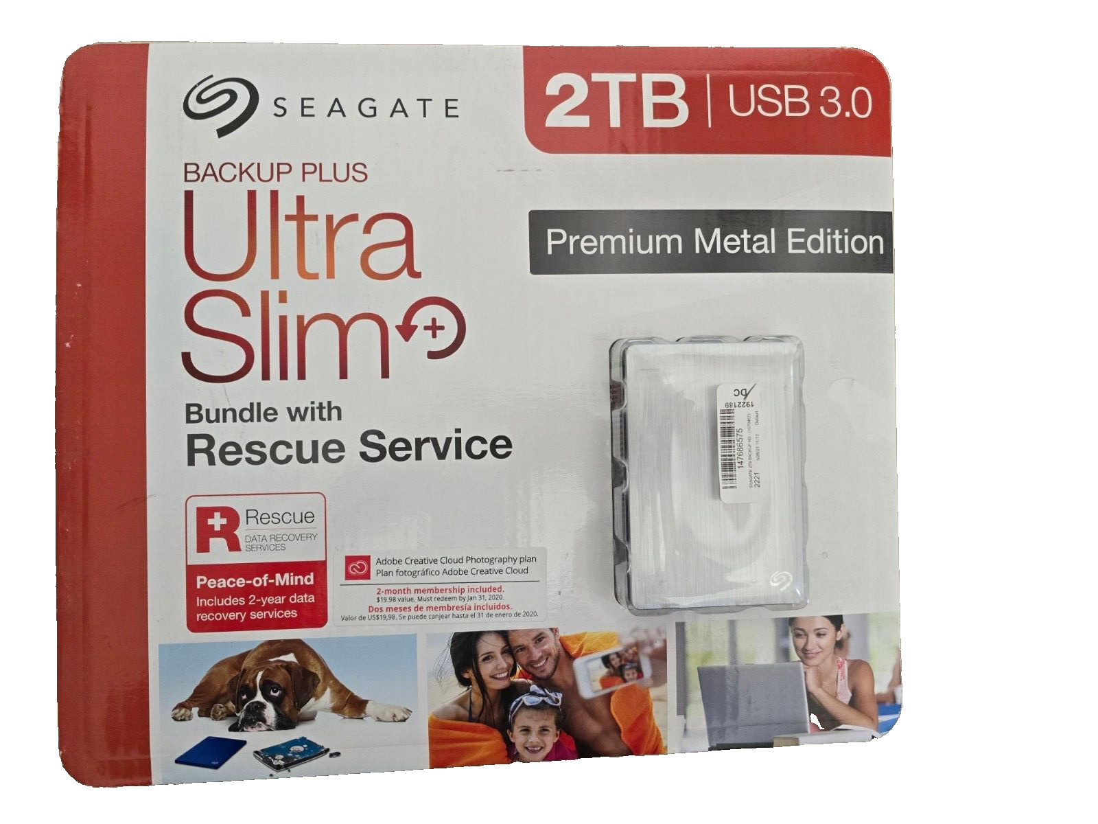 Seagate STEH2000600 Backup Plus 2TB Portable Hard Drive Ultra Slim - SILVER