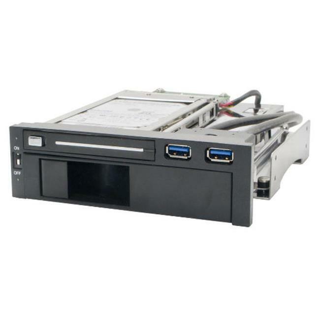 SYBA SY-MRA55006 5.25 in. Dual Bay Mobile Rack for both 2.5 in. and 3.25 in. ...
