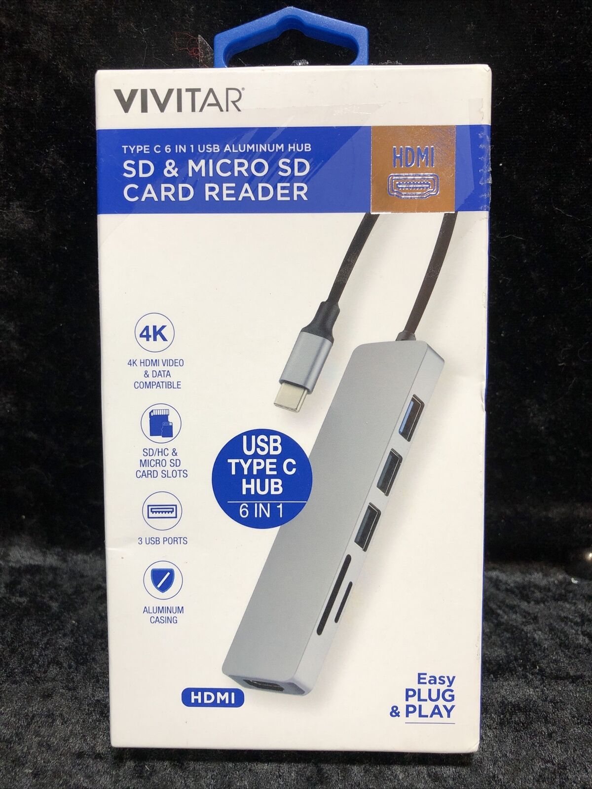 Vivitar Creator Series Aluminum USB Type C Hub - SD & Micro SD Card Reader