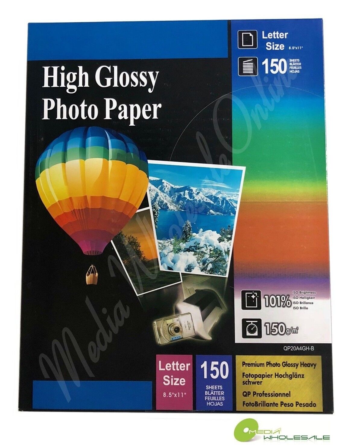 150 Sheets Premium Glossy Inkjet Photo Paper 8.5x11 Letter Size 150gsm
