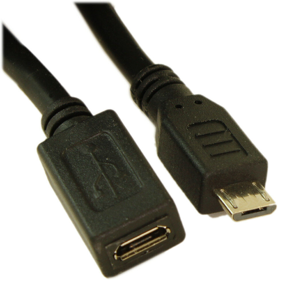 3ft USB 2.0 Micro-B 5-Pin EXTENSION Male/Female Cable  Nickel Plated