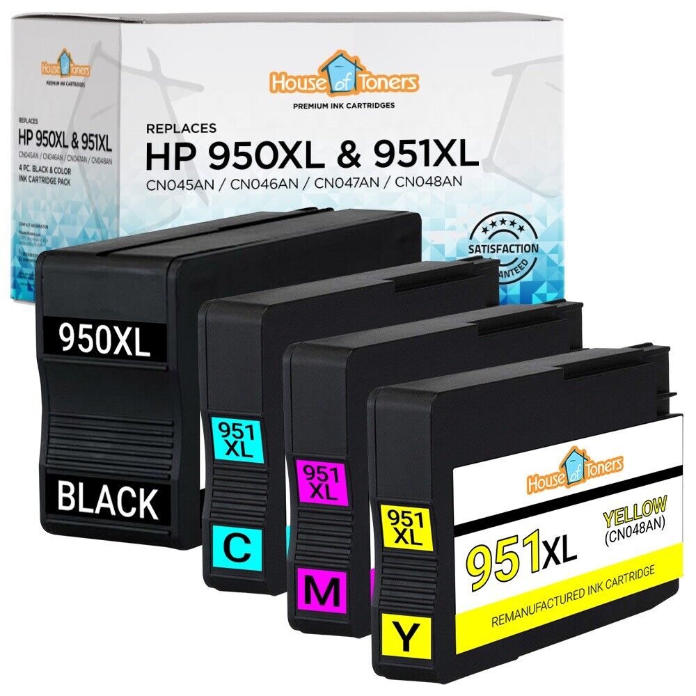 4 Pack HP 950XL 951XL Ink Cartridges for HP Officejet Pro 251dw 276dw 8100 8600