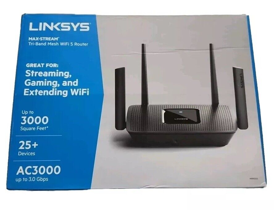 Linksys MR9000-NP Max-Stream Tri-Band AC3000Wi-Fi 5 Router NEW Open Box