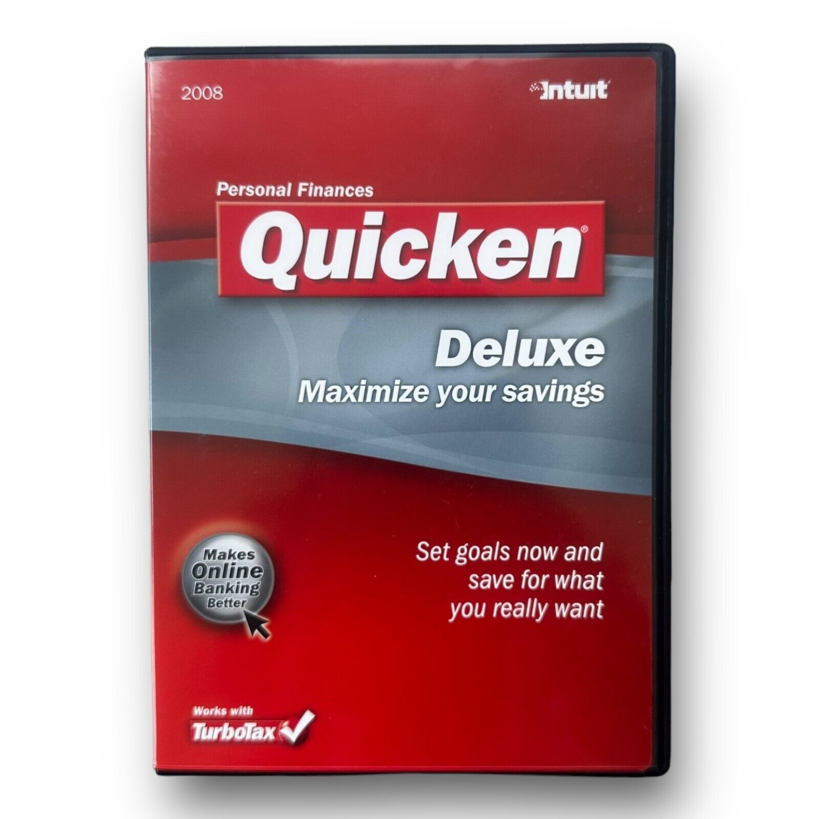 Intuit Quicken Deluxe 2008 For Windows '00/'03/XP/Vista NOT for Win 10/11