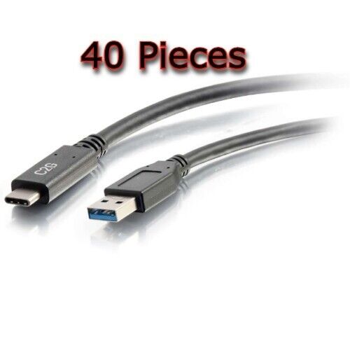 ( 40 Pieces ) C2G 3ft USB 3.0 Type C to USB A - USB Cable Black M/M #28831