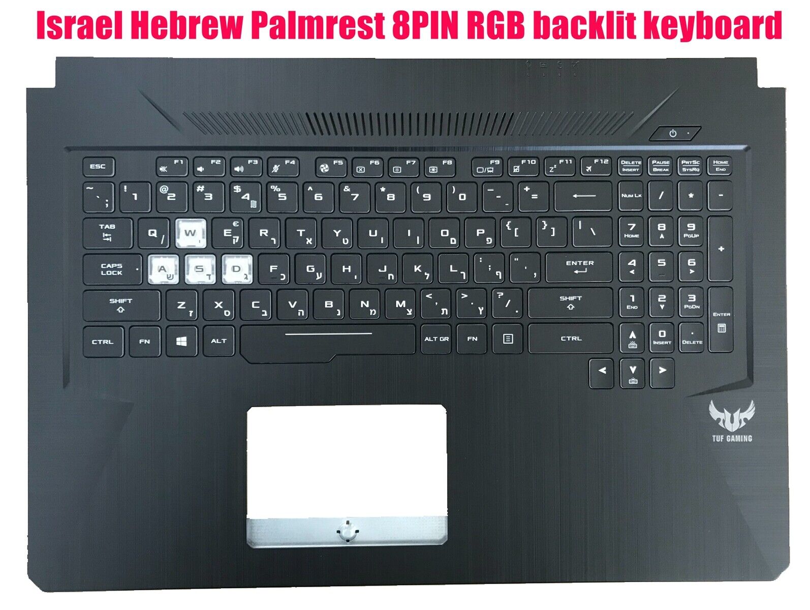 Israel Hebrew Palmrest 8PIN RGB backlit keyboard for ASUS FX705G FX705GM FX705D