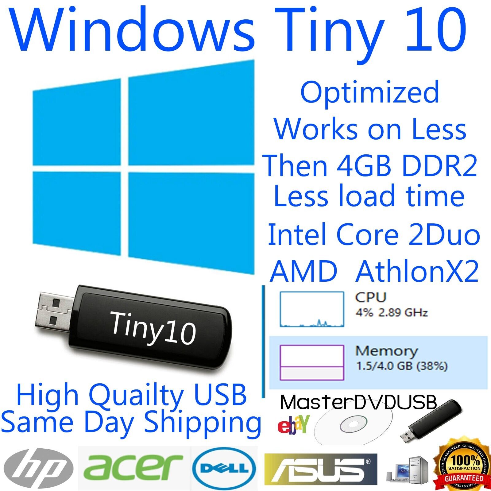 Windows Tiny 10 Bootable USB Installer For Gamers And Older Computers