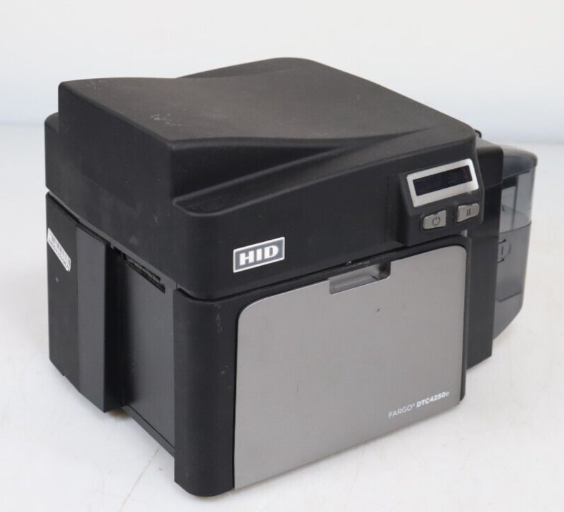 HID FARGO DTC4250e 300 DPI ID Card Printer Encoder No AC Adapter