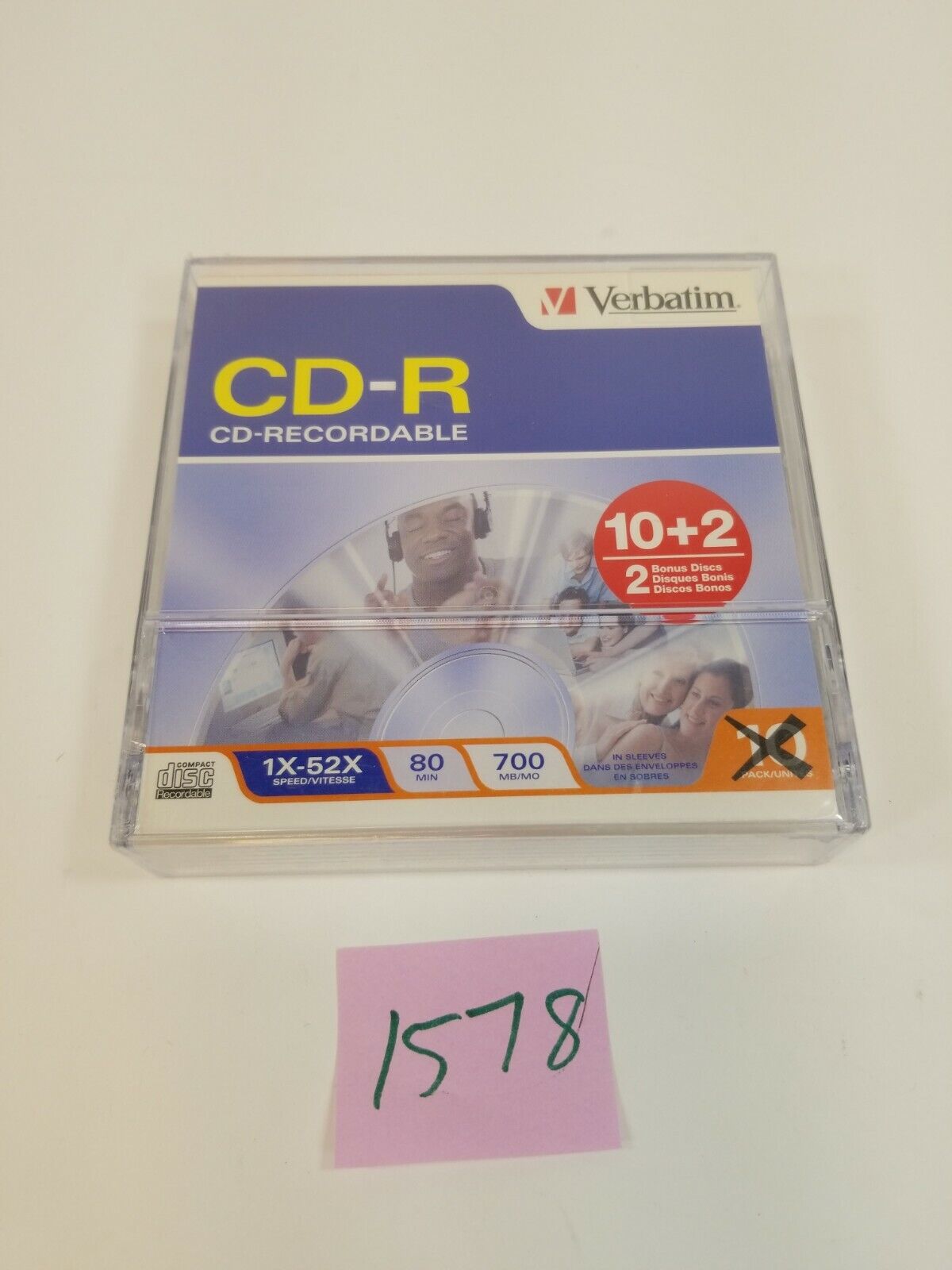 Verbatim CD-R CD-Recordable 1x-52x 80 min 700 mb Unopened NEW Qty 12 Discs 
