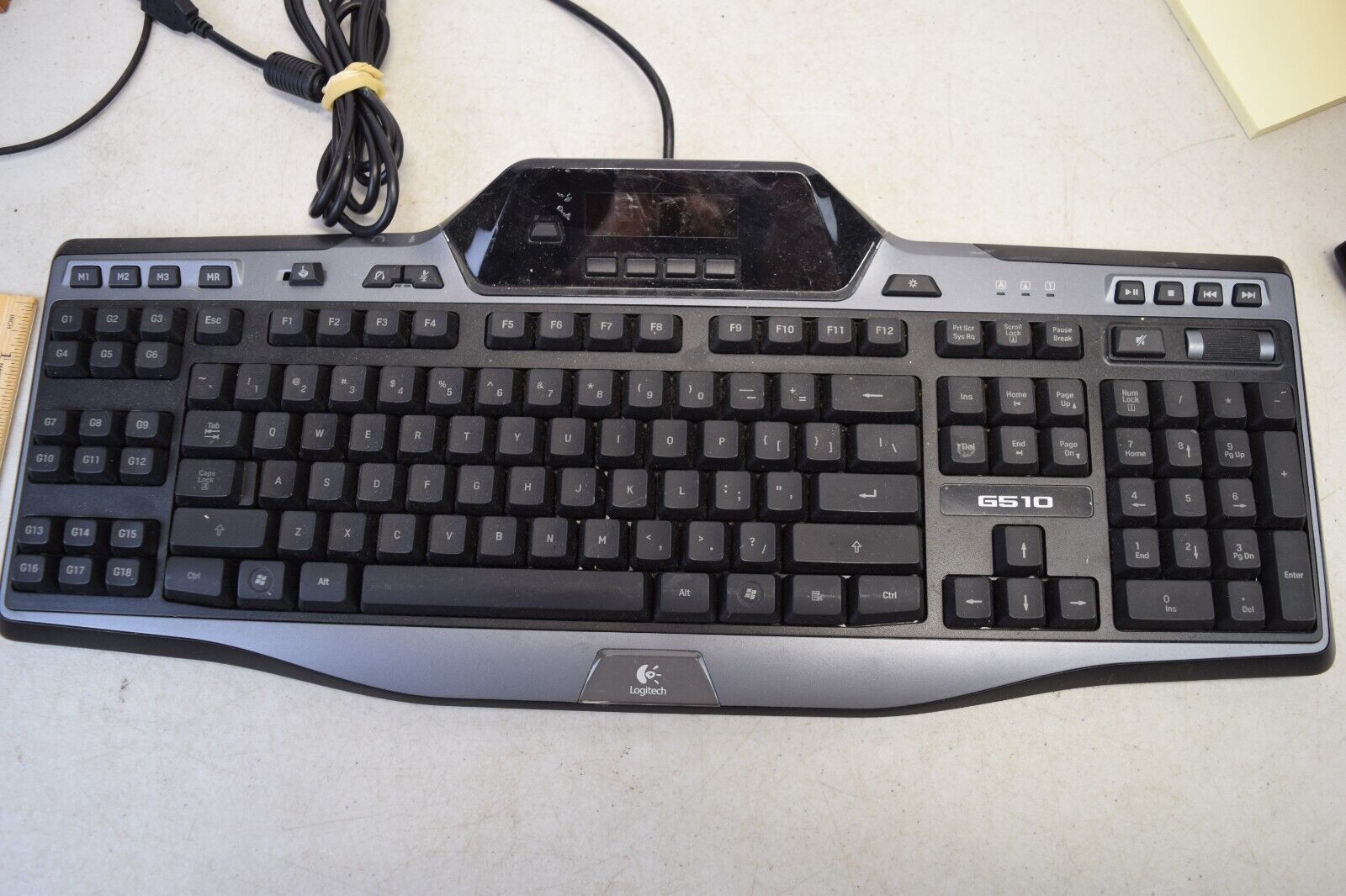 Logitech G510 Backlit Gaming Keyboard LCD Screen Model Y-U0010 Tested works