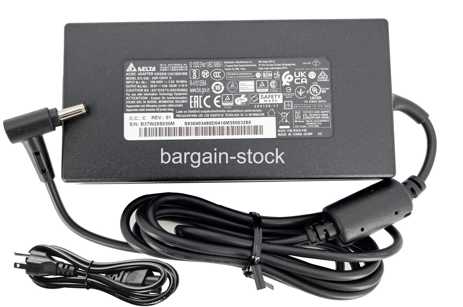 Delta 20V 6A 120W AC Adapter Charger For MSI GF63 Thin 11UC-1246US Power Supply