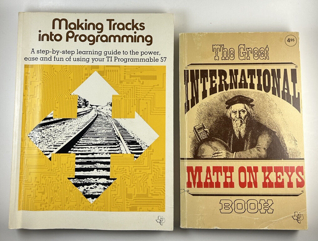 TI Texas Instruments 1977 TI Programmable 57 Learning Guide & 1976 Math on Keys