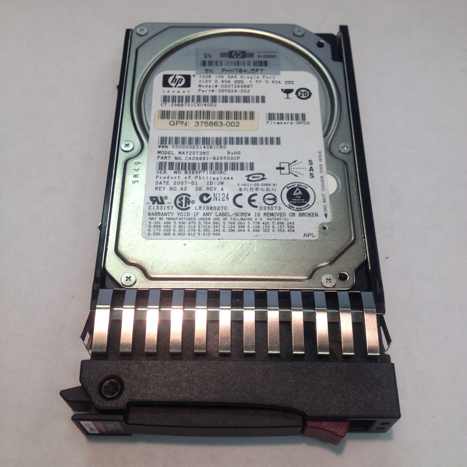 Genuine HP 72GB SP SAS 10K RPM 376597-001 434916-001 375861-B21  Hard Drive HDD