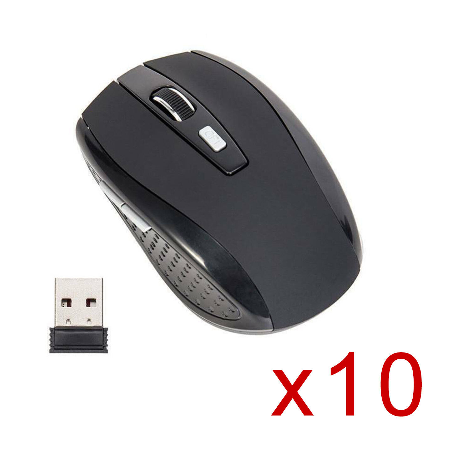 Bulk sale Lot of 10 2.4GHz Wireless Cordless Optical Mouse Mice USB PC Laptop