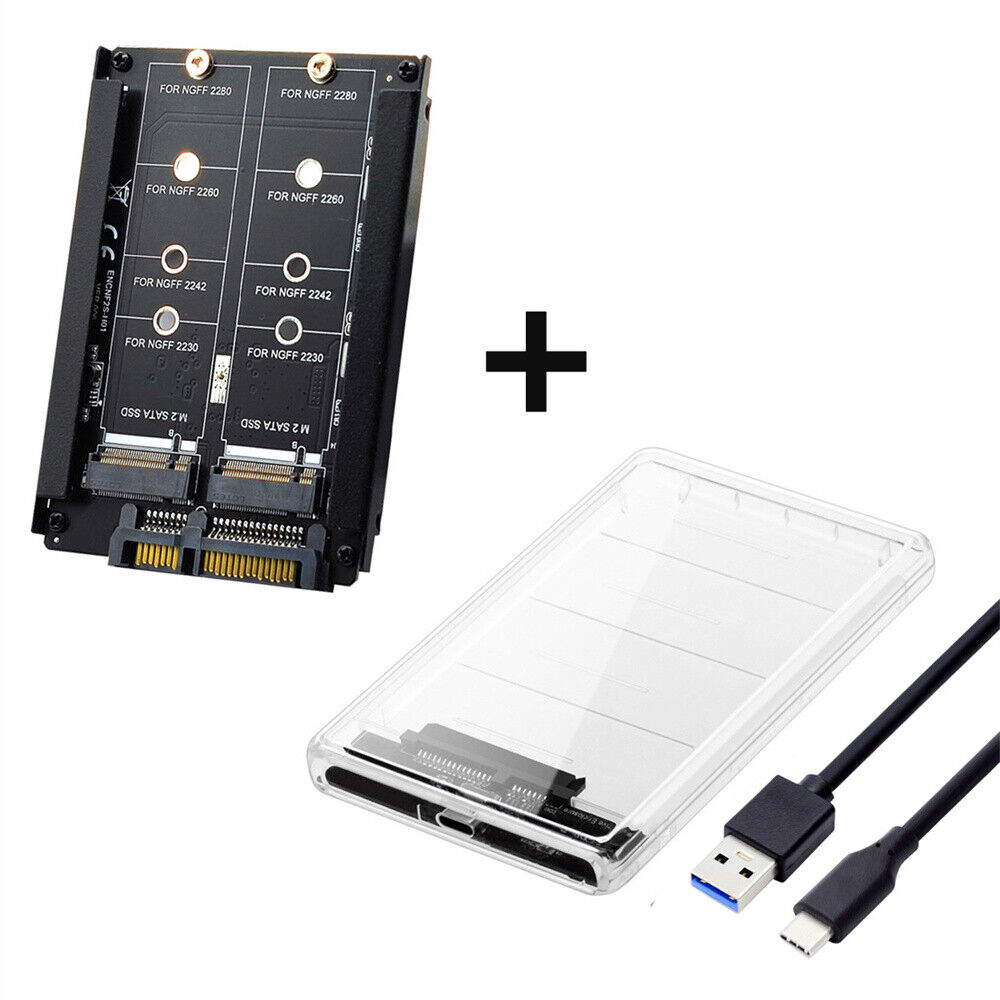 Chenyang Dual NGFF B+M-Key M.2 SSD Card Bridge to USB3.0 2.5inch SATA Enclosure