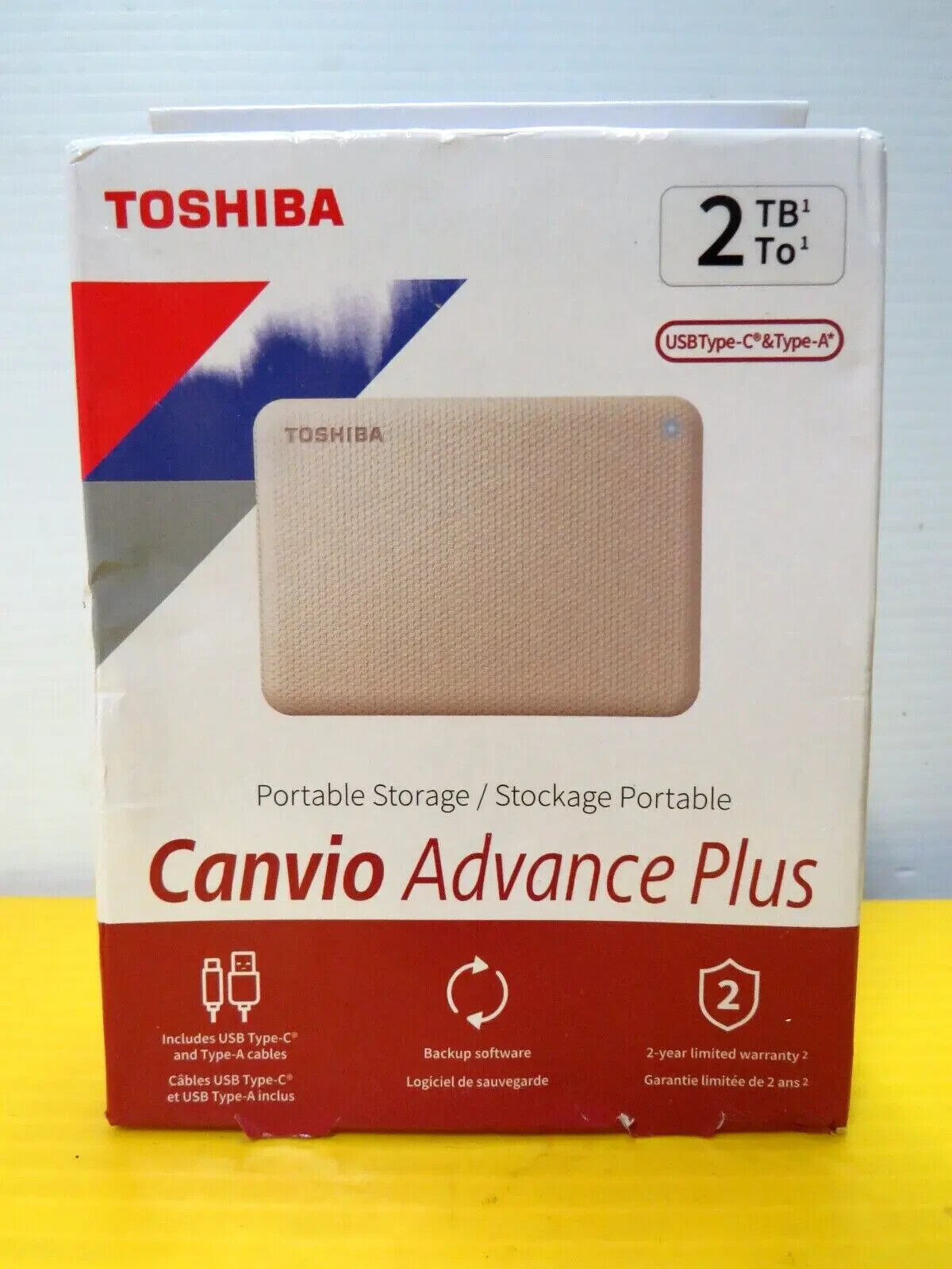 NEW Toshiba Canvio Advance Plus 2TB USB 3.0 & C Portable External Hard Drive