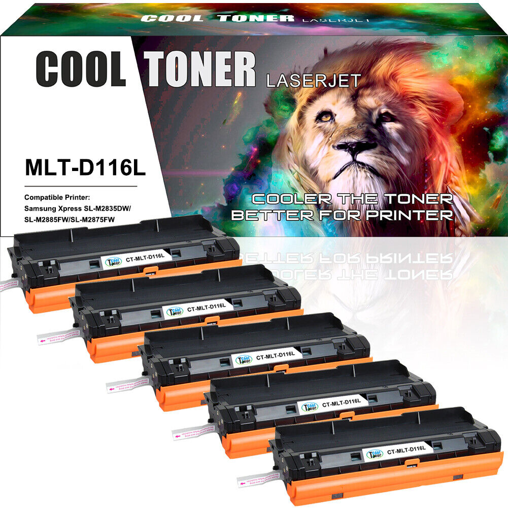 5 Pack MLT-D116L Toner for Samsung 116L Xpress SL-M2625D M2825DW M2875FD M2875FW
