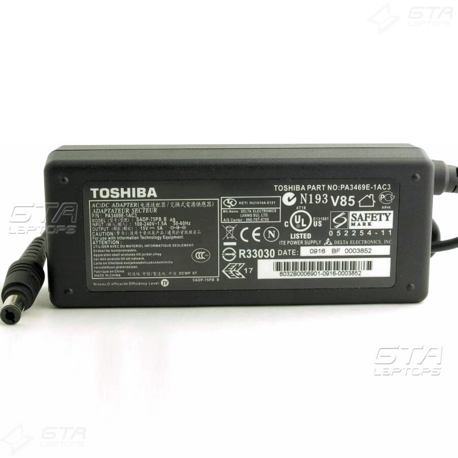 Original Toshiba 75W 15V 5A AC Adapter SADP-75PB Part NO:PA3469E-1AC3