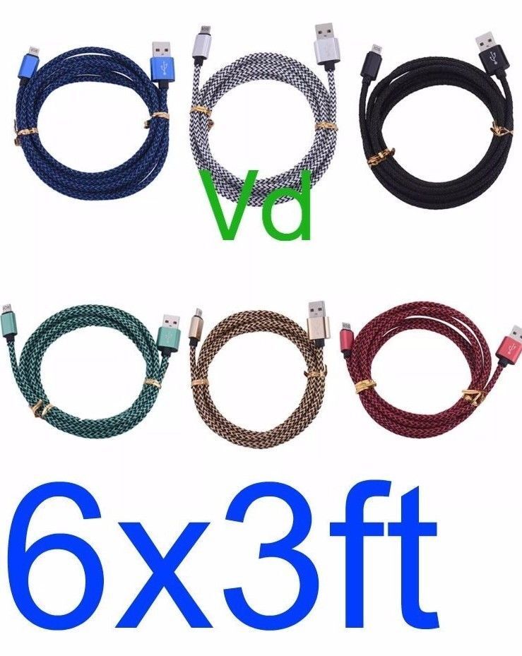 lot 6x cords Braided USB Charger Cable Apple  iPhone10 11 12 13 14 iPad Mini