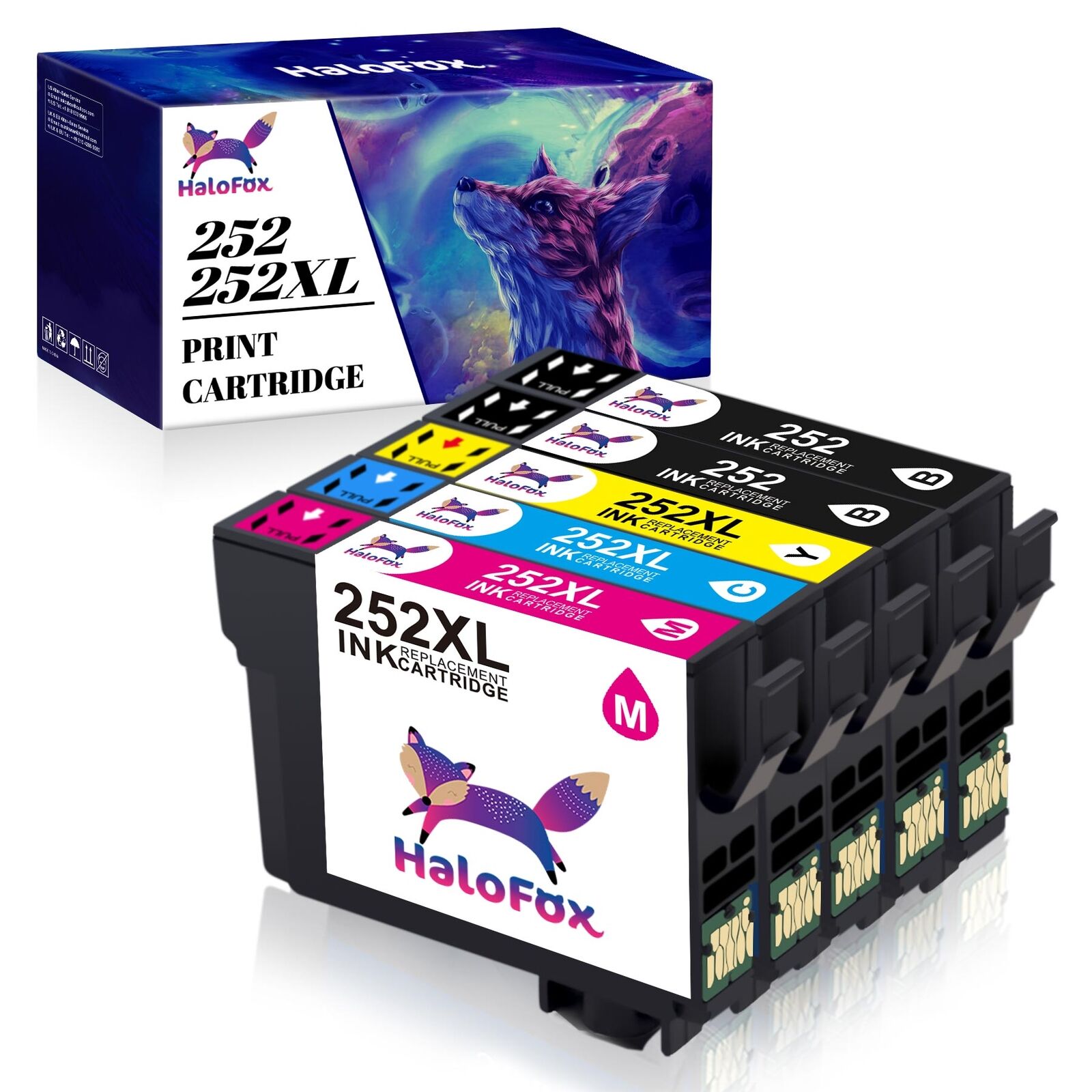 252 XL 252XL 5PK Reman Cartridges for Epson Ink T252XL WF-3640 WF-3620 7110 7210