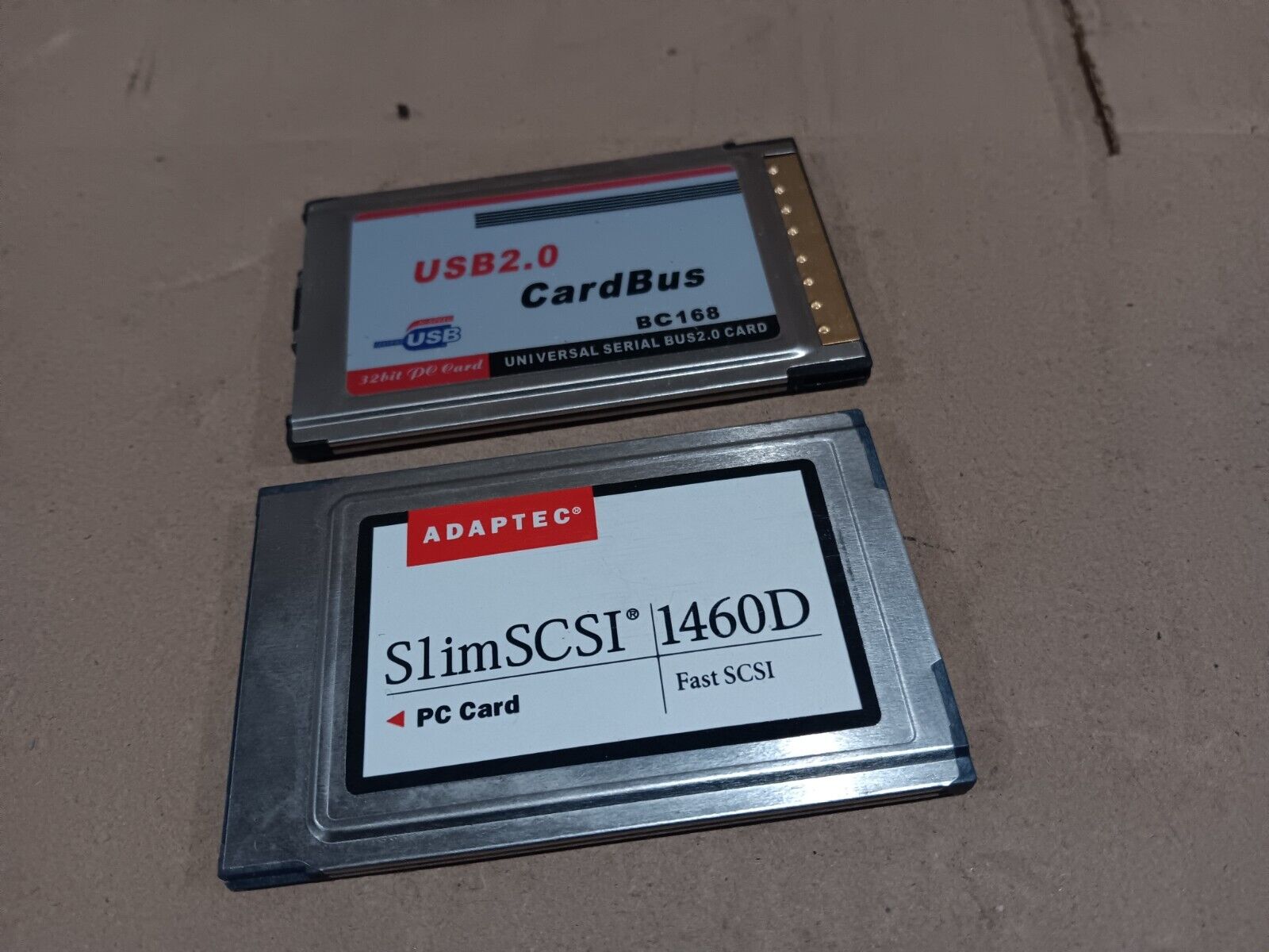 Lot of 2 Adaptec SlimSCSI 1460D Fast SCSI PC Card PCMCIA & USB2.0 CardBus  BC168