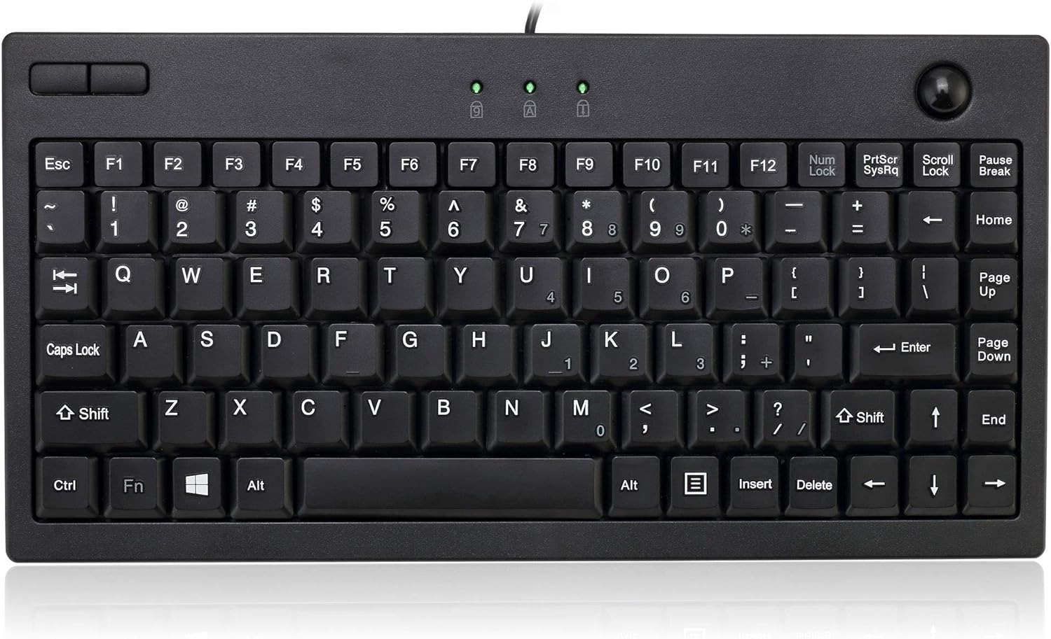 Adesso AKB-310UB - Mini Trackball USB Keyboard, Black