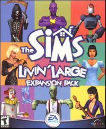 The Sims Livin' Large + Manual PC CD paranormal musician genie robot game add-on