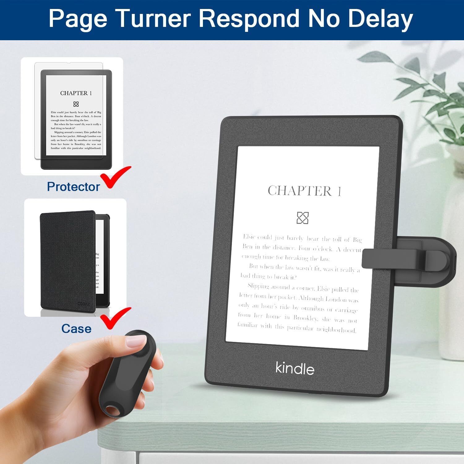 Page Turner Remote Control for Kindle, Clicker Page Turner for Paperwhite Kobo e