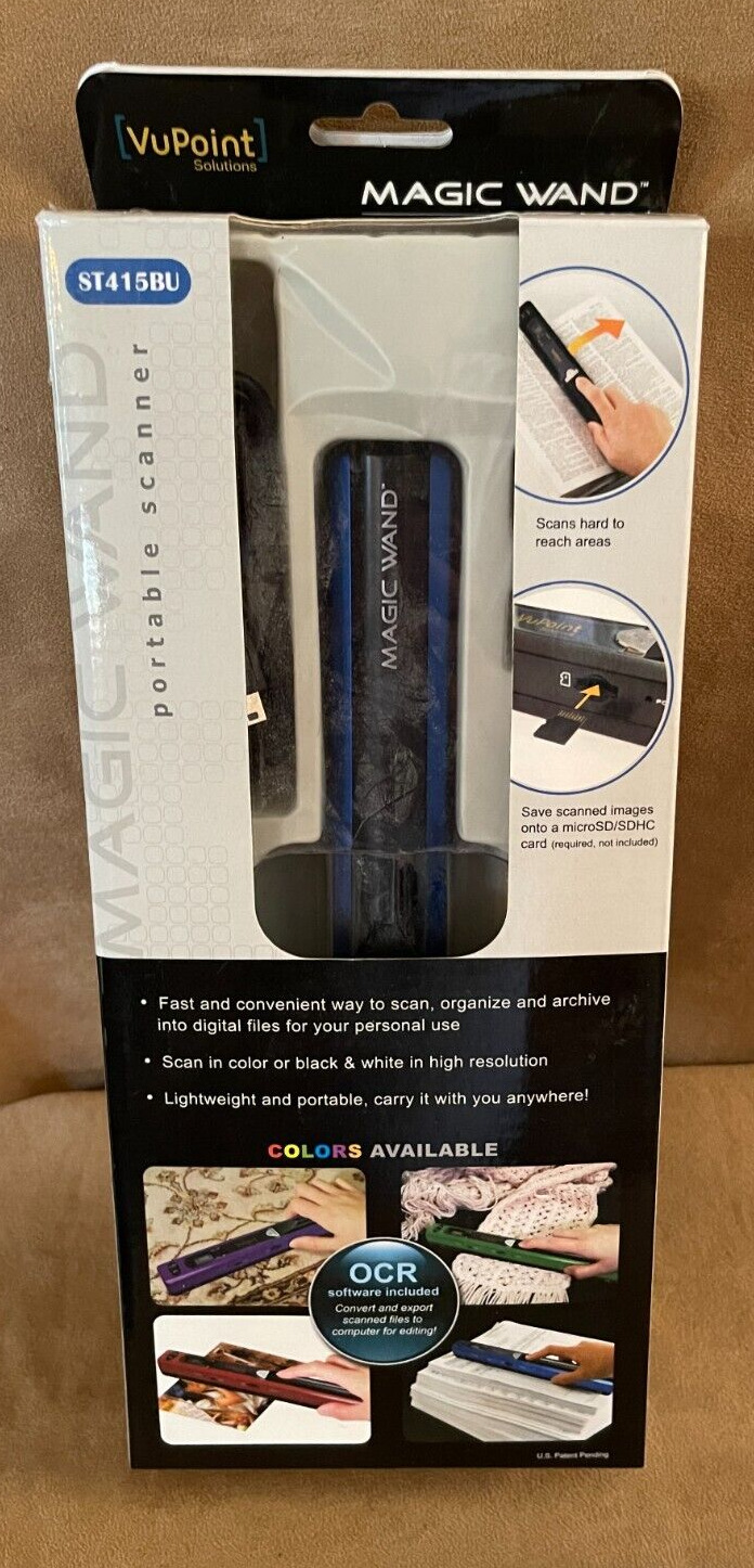 VuPoint Solutions Magic Wand Portable scanner ST415BU New in box