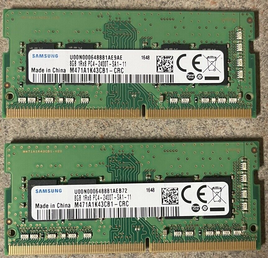 Samsung M471A1K43CB1-CRC 8GB(16GB) RAM- 2 Piece Kit PC4-2400T SODIMM