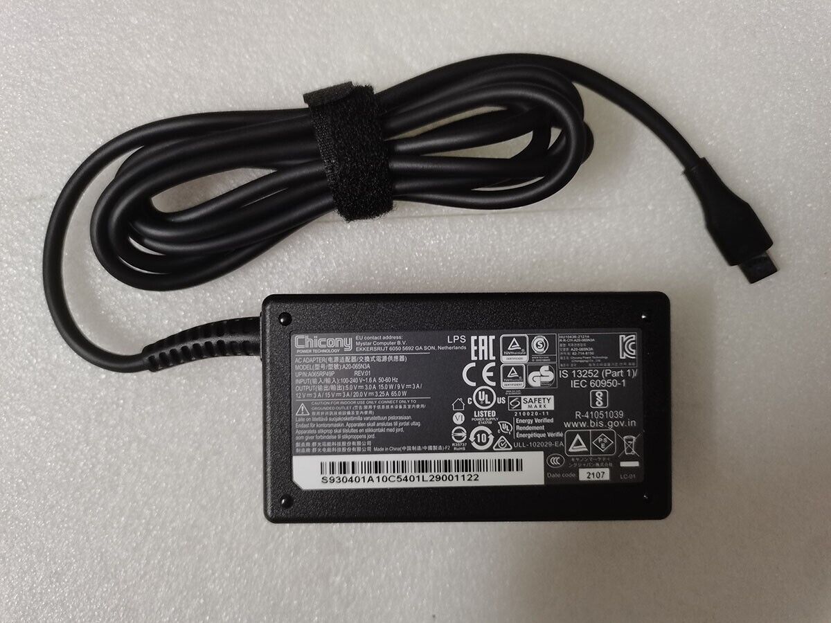 OEM Original Chicony 65W USB-C Adapter for Fujitsu 7U13A3 LifeBook U7312 Laptop