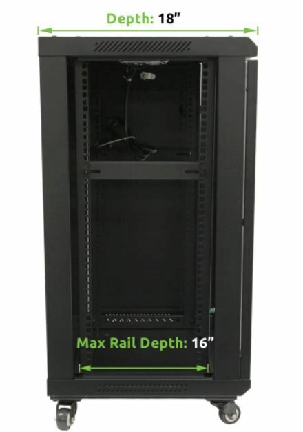 NavePoint 15U Wall Mount Network Server Cabinet Rack  Glass Door Lock w/ Casters