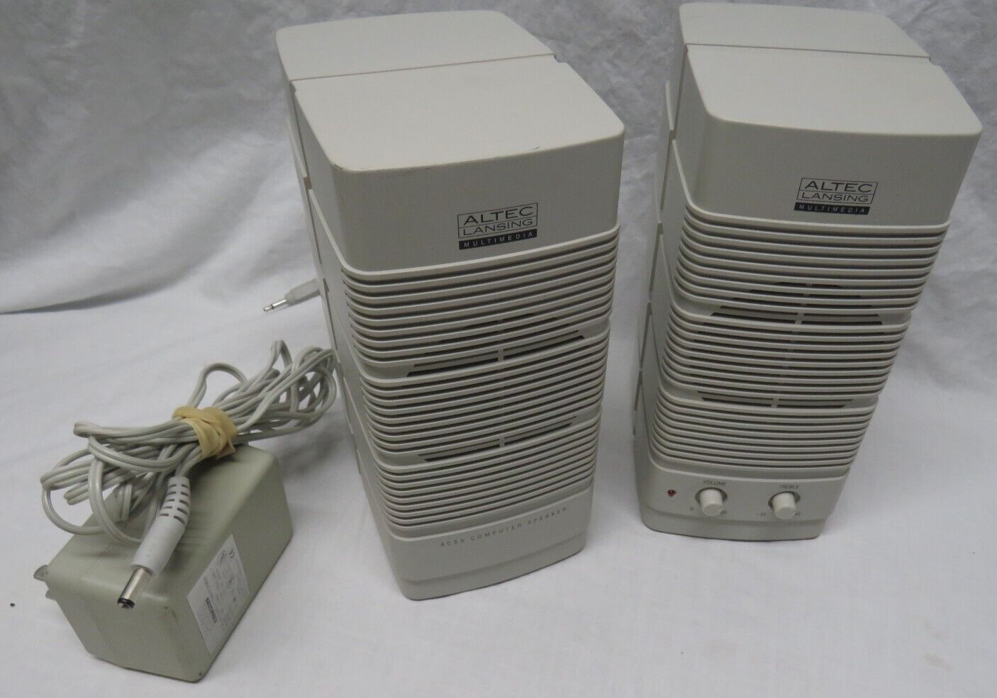 Altec Lansing ACS5 Multimedia Vintage Computer PC Speakers w/ OEM Power Supply