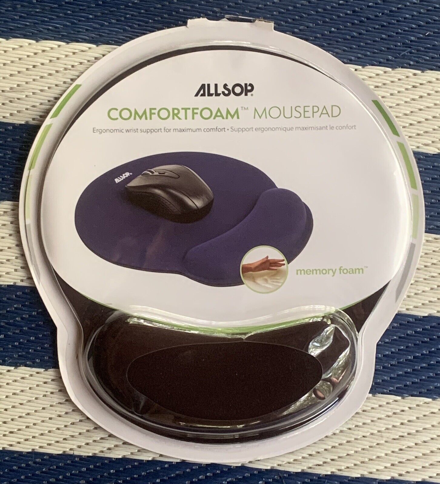 Allsop ComfortFoam Memory Foam Mouse Pad with Wrist Support – Black - 