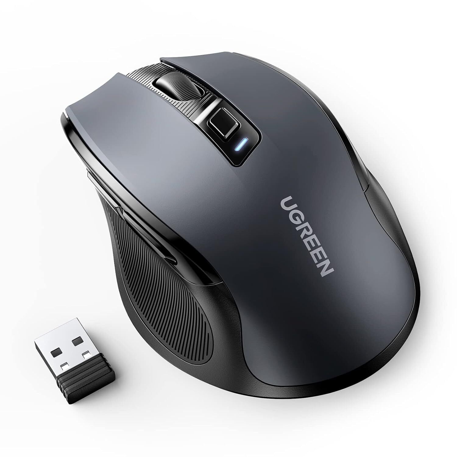 UGREEN Ergonomic Wireless Mouse with Nano Receiver, 5-Level 4000 DPI 6 Buttons