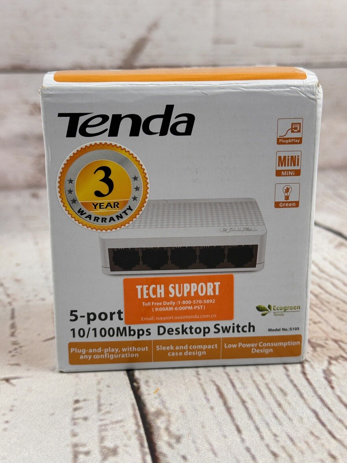 TENDA S105 5-Port 10/100 Desktop Switch Fast Ethernet Network Hub New