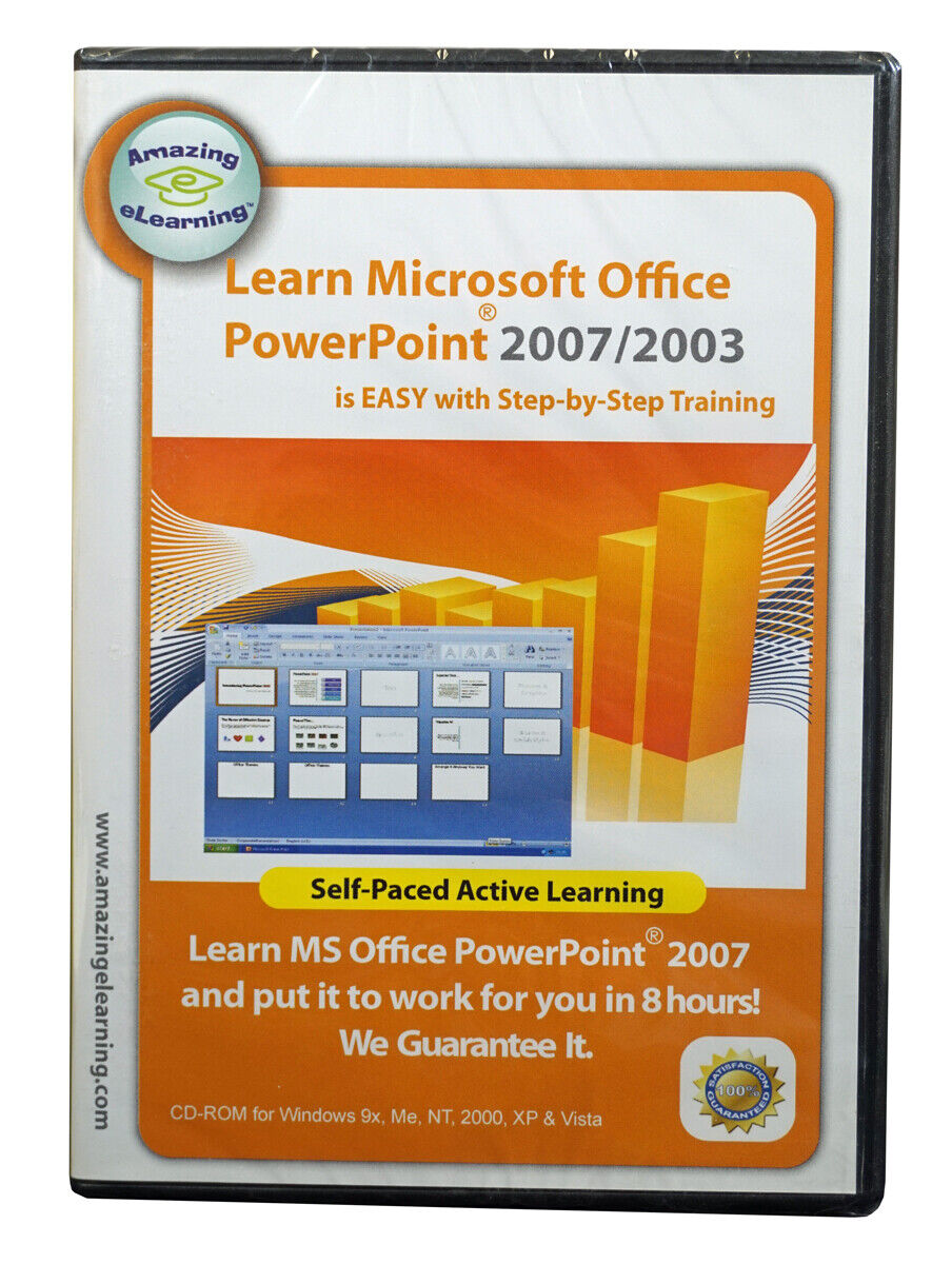 Learn Microsoft Office PowerPoint 2007/2003~ self paced step by step learning CD