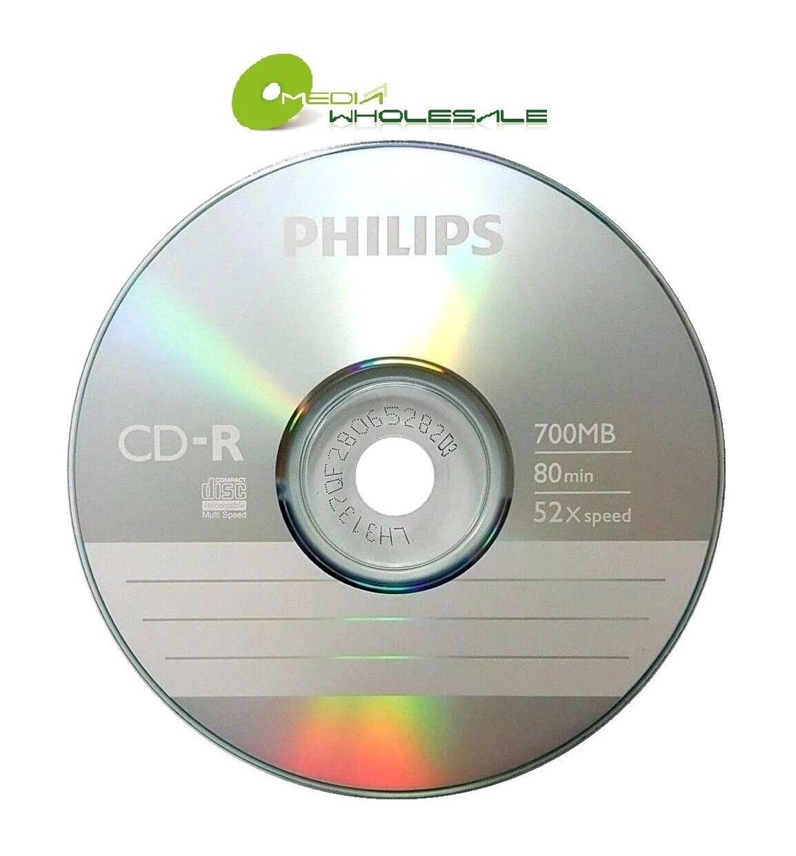 25 PHILIPS Blank 52X CD-R CDR Branded Logo 700MB 80min Media Disc in Sleeves