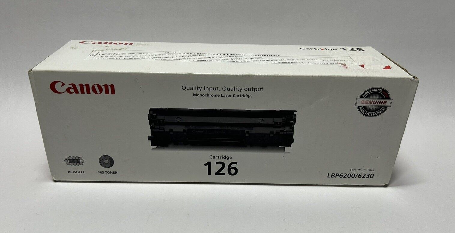 Genuine OEM Canon 126 Black Toner Cartridge 3483B001 - Brand New Sealed