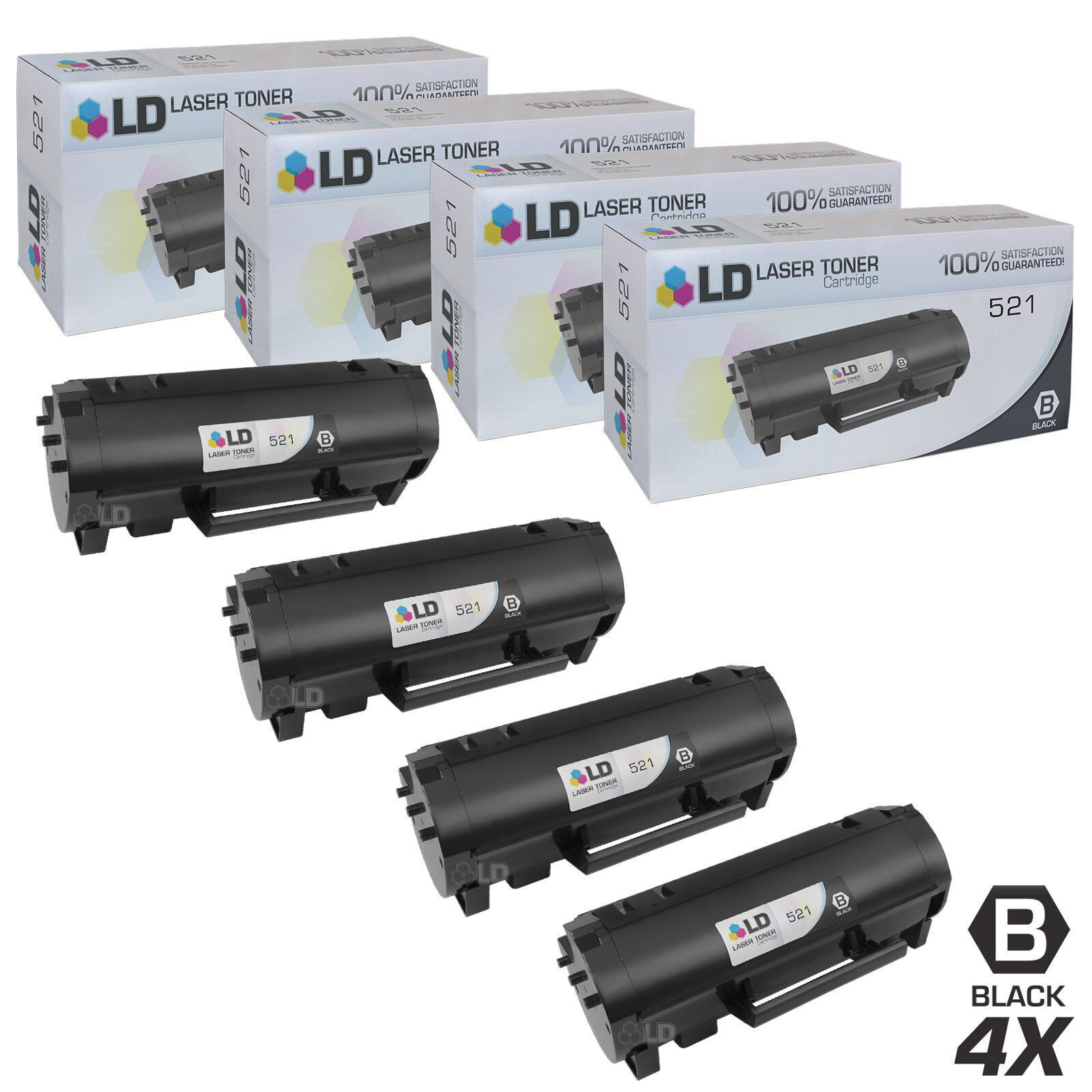 LD Compatible Lexmark 52D1000 4pk Black Toner MS810 MS811 MS812 Series