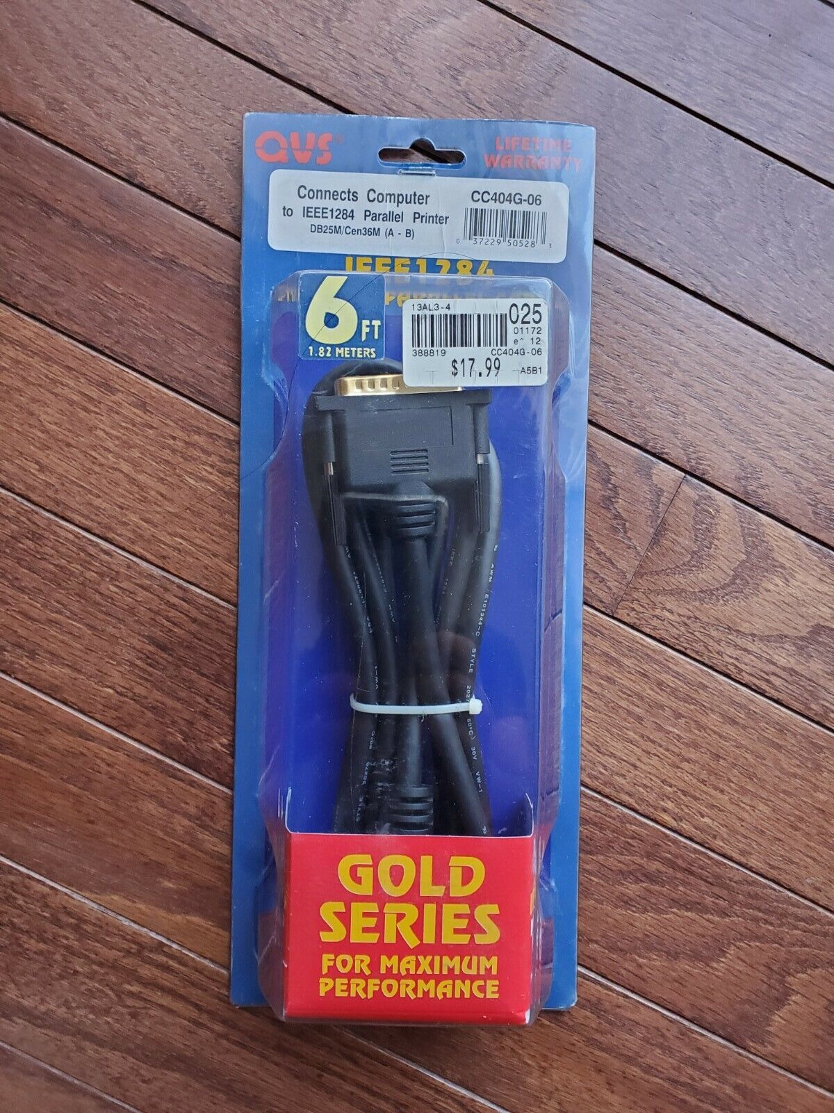 QVS Gold Series IEEE 1284 Parallel Printer Cable Cord 25 Pin 6 Foot PC SEALED