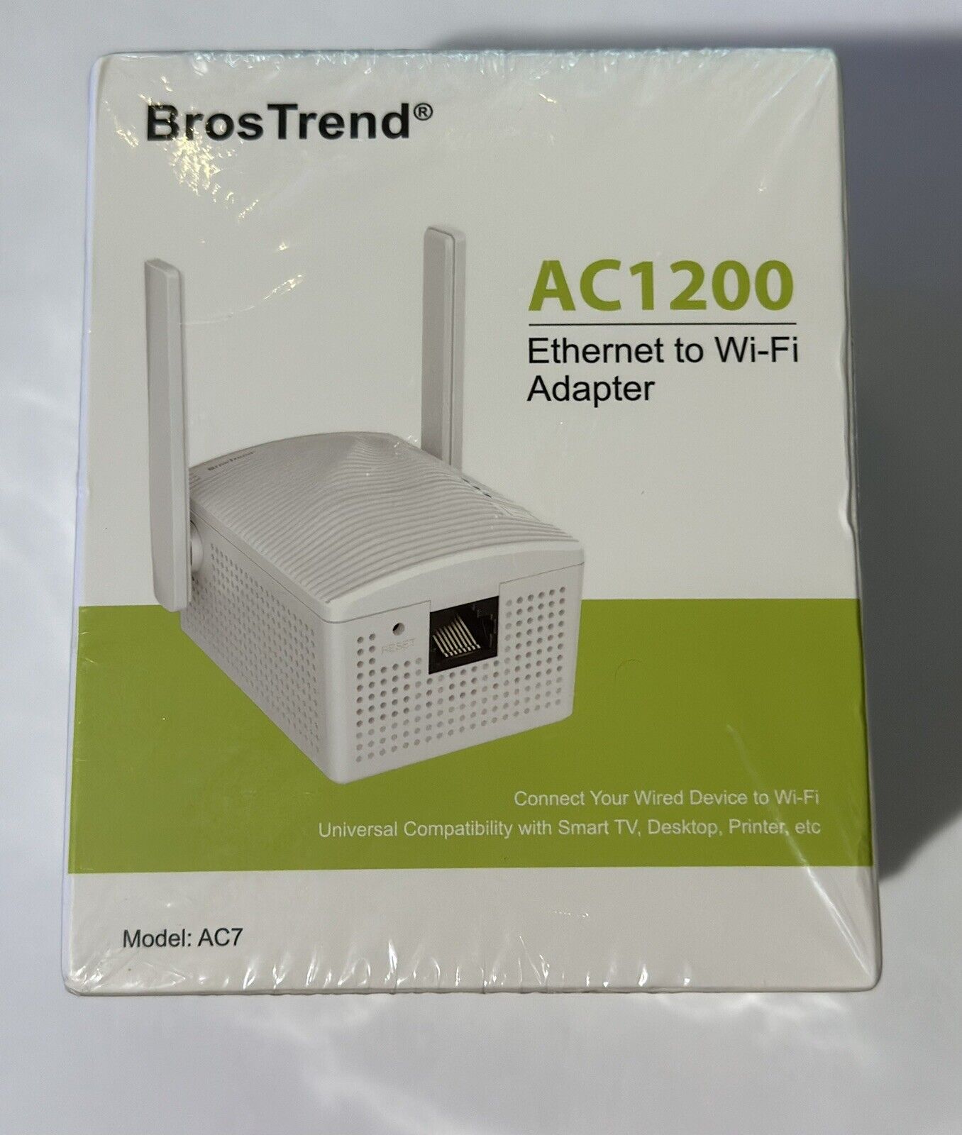 BrosTrend AC1200 WiFi to Ethernet Adapter Model AC7 1200Mbps Dual Band Universal